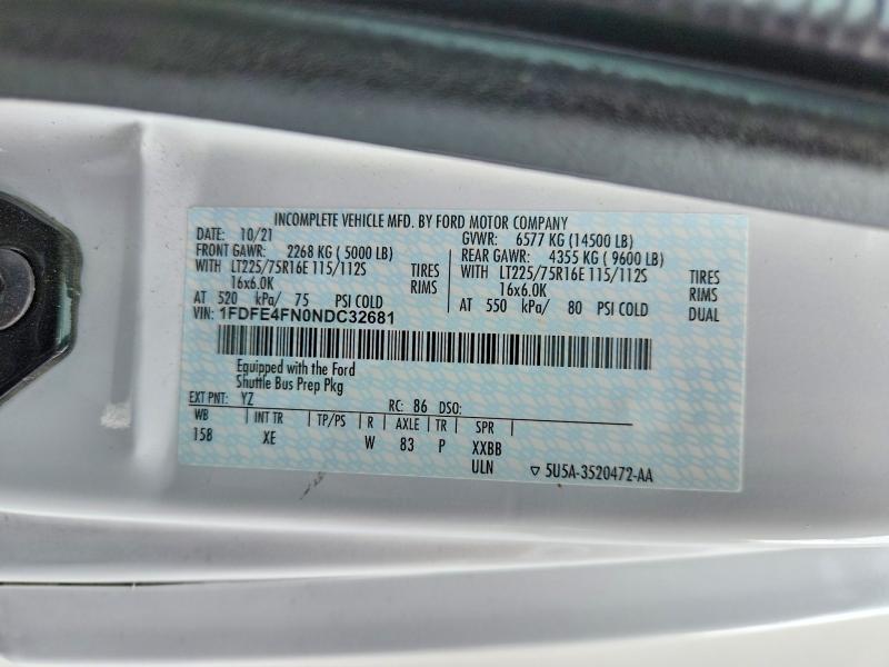 Aukcja sprzedaży 2022 Ford Econoline, vin: 1FDFE4FN0NDC32681, numer aukcji: 70136446