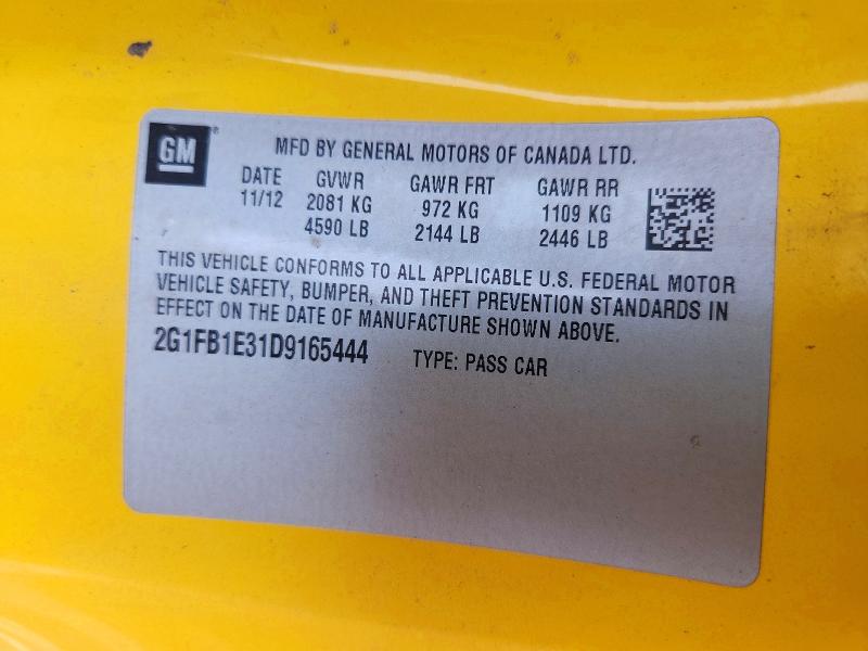 Aukcja sprzedaży 2013 Chevrolet Camaro, vin: 2G1FB1E31D9165444, numer aukcji: 67294186
