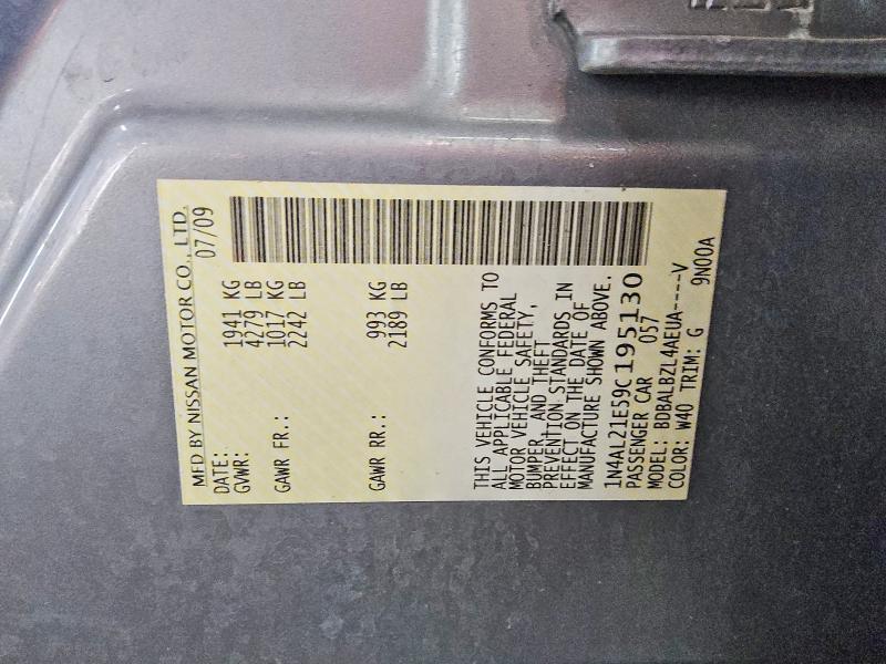 Продаж на аукціоні авто 2009 Nissan Altima, vin: 1N4AL21E59C195130, номер лоту: 66462256