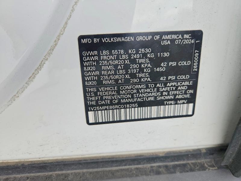 Продаж на аукціоні авто 2024 Volkswagen Id.4, vin: 1V25MPE86RC018255, номер лоту: 66761966