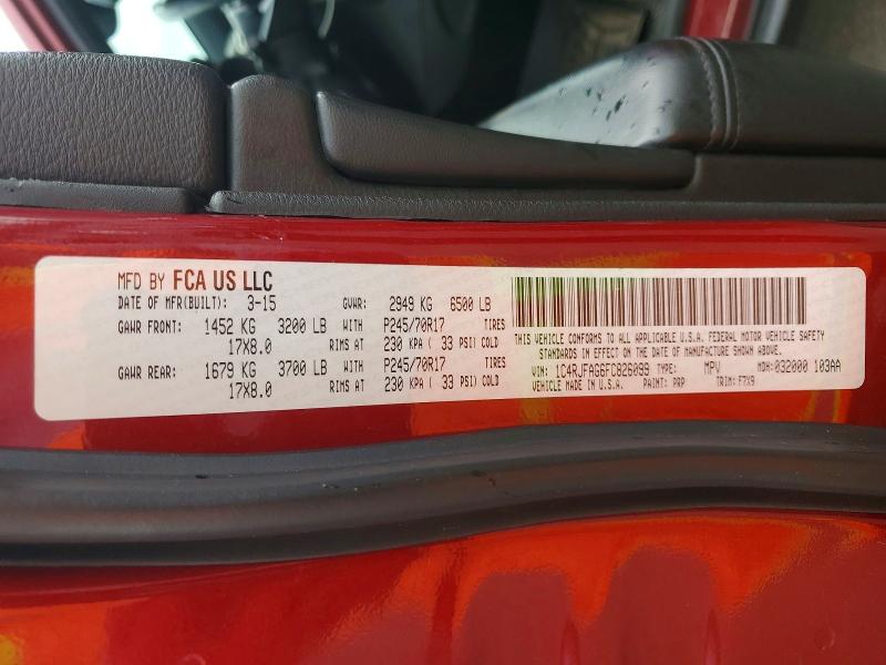 Продаж на аукціоні авто 2015 Jeep Grand Cherokee, vin: 1C4RJFAG6FC826099, номер лоту: 69509606