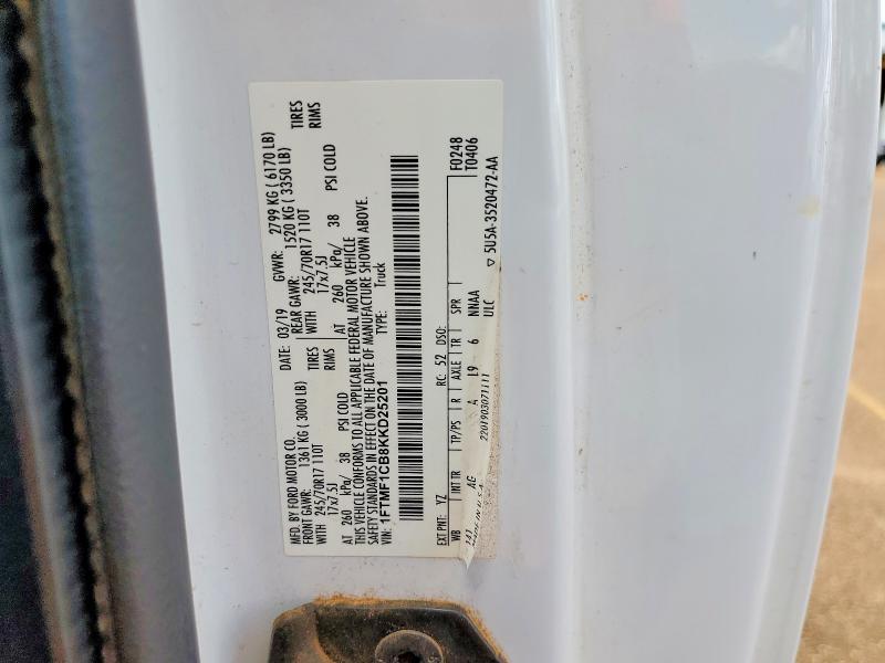 Продаж на аукціоні авто 2019 Ford F150, vin: 1FTMF1CB8KKD25201, номер лоту: 67730216