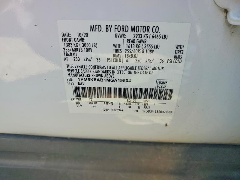 Продажа на аукционе авто 2021 Ford Explorer, vin: 1FM5K8AB1MGA19504, номер лота: 67179886