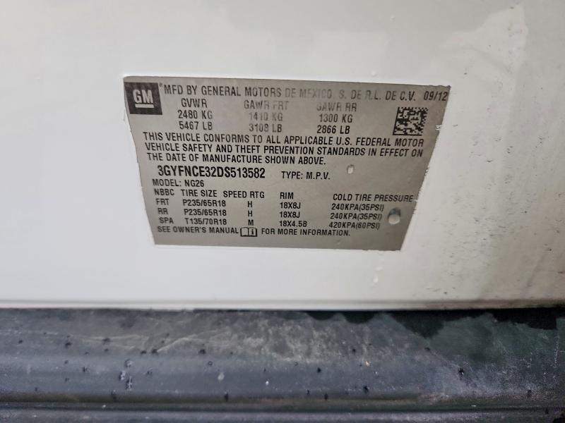 68483036 :رقم المزاد ، 3GYFNCE32DS513582 vin ، 2013 Cadillac Srx مزاد بيع
