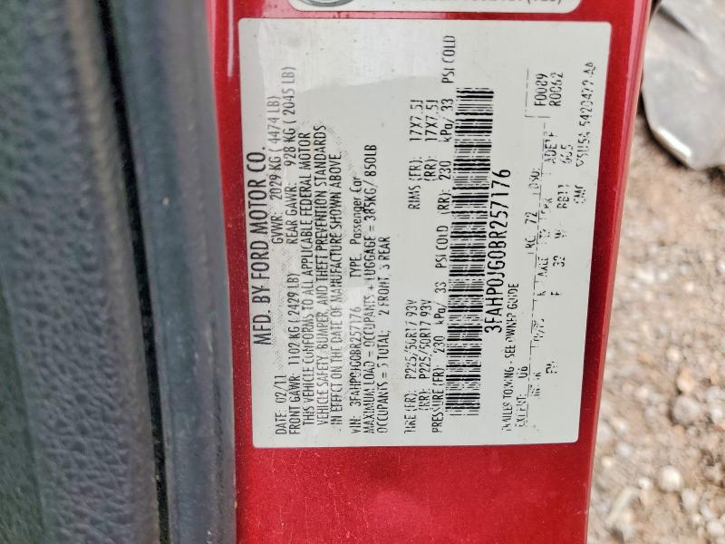 Aukcja sprzedaży 2011 Ford Fusion, vin: 3FAHP0JG0BR257176, numer aukcji: 70802886