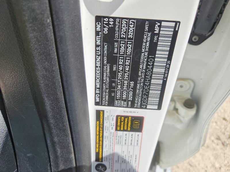 Продаж на аукціоні авто 2017 Mercedes-benz Gls, vin: 4JGDF7DE4HA804401, номер лоту: 70479126