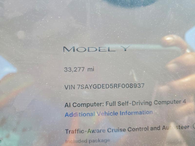 Aukcja sprzedaży 2024 Tesla Model  Y, vin: 7SAYGDED5RF008937, numer aukcji: 67887736