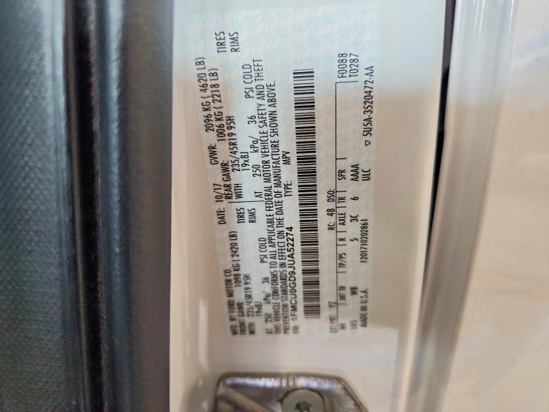 Продажа на аукционе авто 2018 Ford Escape, vin: 1FMCU0GD9JUA52274, номер лота: 68507996
