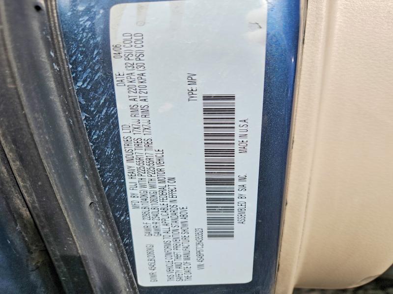 2006 Subaru Legacy მანქანა იყიდება აუქციონზე, vin: 4S4BP67C264353523, აუქციონის ნომერი: 69312026