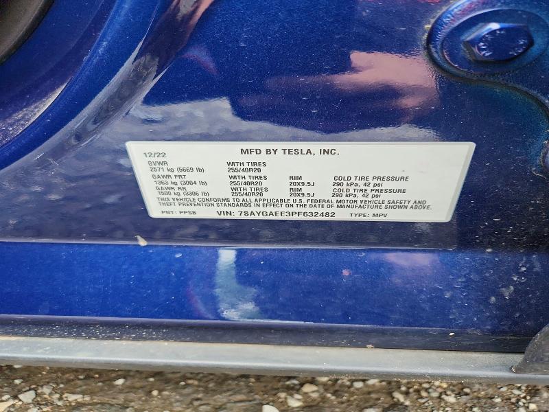 Aukcja sprzedaży 2023 Tesla Model Y, vin: 7SAYGAEE3PF632482, numer aukcji: 66284686