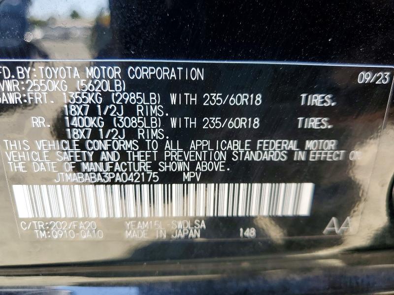 2023 Subaru Solterra მანქანა იყიდება აუქციონზე, vin: JTMABABA3PA042175, აუქციონის ნომერი: 69388426