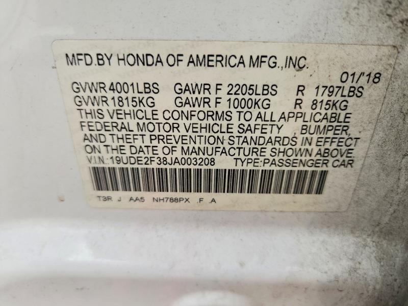 2018 Acura Ilx მანქანა იყიდება აუქციონზე, vin: 19UDE2F38JA003208, აუქციონის ნომერი: 66741956