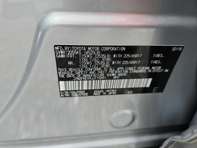 70418396 :رقم المزاد ، JTMZFREV9JJ175891 vin ، 2018 Toyota Rav4 مزاد بيع