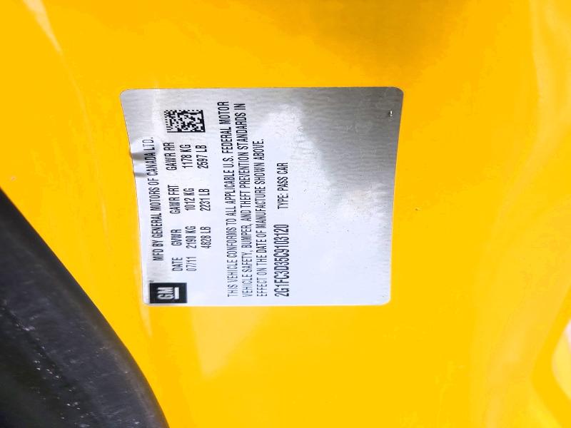 Aukcja sprzedaży 2012 Chevrolet Camaro, vin: 2G1FC3D35C9103120, numer aukcji: 70681406