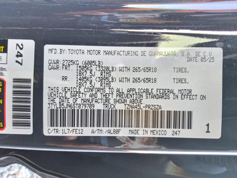 Aukcja sprzedaży 2025 Toyota Tacoma, vin: 3TYLB5JN6ST079709, numer aukcji: 69507556
