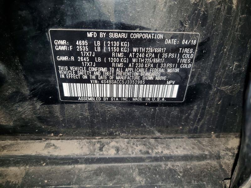 Aukcja sprzedaży 2018 Subaru Outback, vin: 4S4BSACC5J3352985, numer aukcji: 68172146