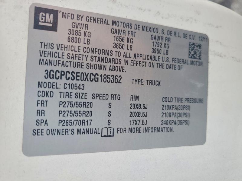 Продаж на аукціоні авто 2012 Chevrolet Silverado, vin: 3GCPCSE0XCG185362, номер лоту: 70889106