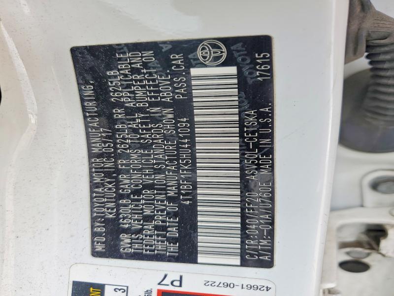 Aukcja sprzedaży 2017 Toyota Camry, vin: 4T1BF1FK5HU441094, numer aukcji: 70344436