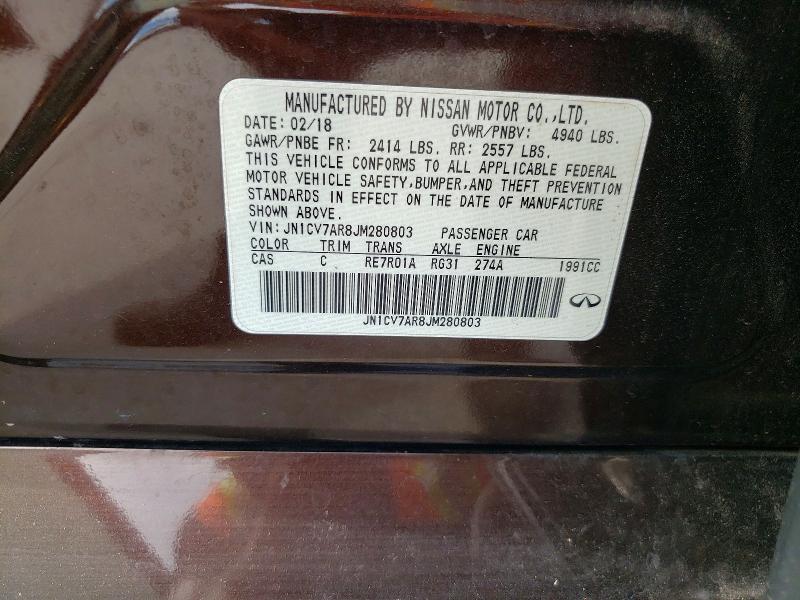 Aukcja sprzedaży 2018 Infiniti Q50, vin: JN1CV7AR8JM280803, numer aukcji: 67349226
