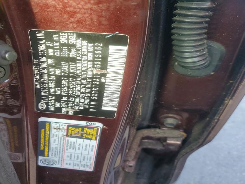 68886026 :رقم المزاد ، 5XYKT3A17DG315662 vin ، 2013 Kia Sorento مزاد بيع