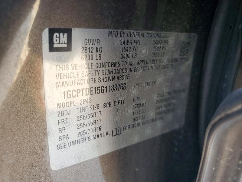 Aukcja sprzedaży 2016 Chevrolet Colorado, vin: 1GCPTDE15G1183768, numer aukcji: 67885896