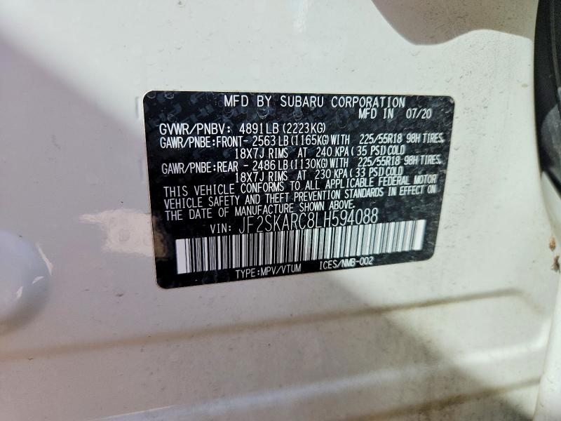 Продажа на аукционе авто 2020 Subaru Forester, vin: JF2SKARC8LH594088, номер лота: 70688136