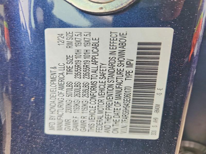 70343816 :رقم المزاد ، 7FARS6H94SE060170 vin ، 2025 Honda Cr-v مزاد بيع