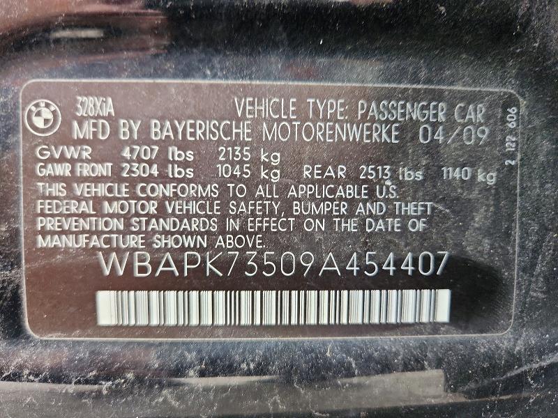 Aukcja sprzedaży 2009 Bmw 328, vin: WBAPK73509A454407, numer aukcji: 70863396