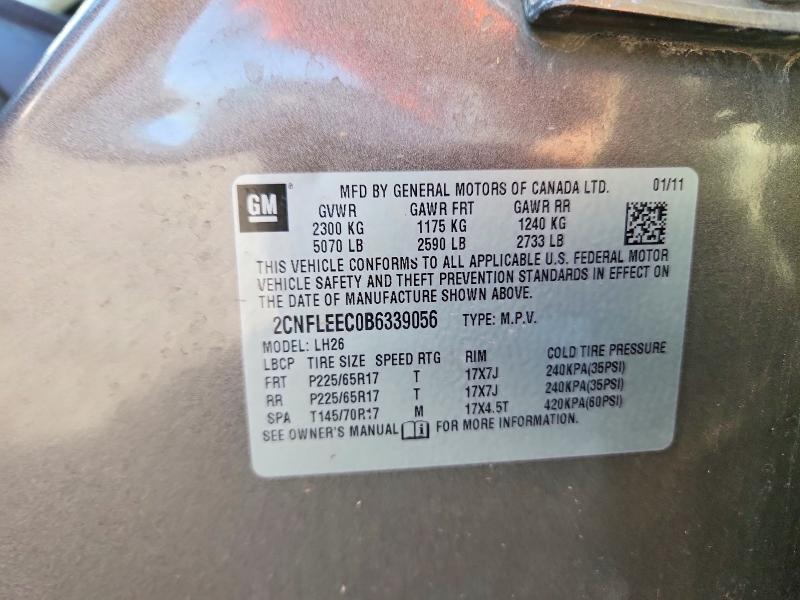 2011 Chevrolet Equinox მანქანა იყიდება აუქციონზე, vin: 2CNFLEEC0B6339056, აუქციონის ნომერი: 67735386