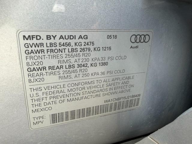 70021966 :رقم المزاد ، WA1CNBFY5J2188408 vin ، 2018 Audi Q5 مزاد بيع