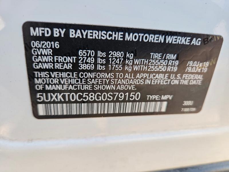 Aukcja sprzedaży 2016 Bmw X5, vin: 5UXKT0C58G0S79150, numer aukcji: 68747106