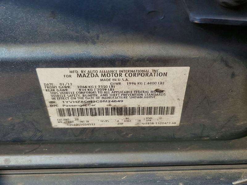 Aukcja sprzedaży 2012 Mazda 6, vin: 1YVHZ8DH9C5M24849, numer aukcji: 67218056