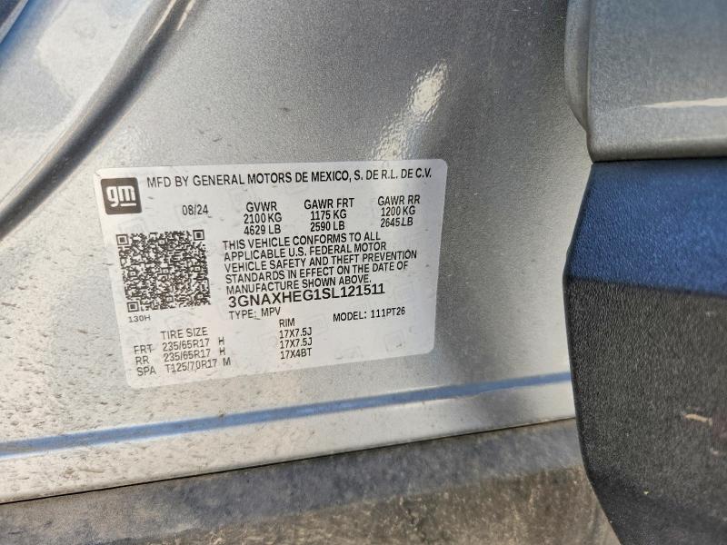 67818616 :رقم المزاد ، 3GNAXHEG1SL121511 vin ، 2025 Chevrolet Equinox مزاد بيع