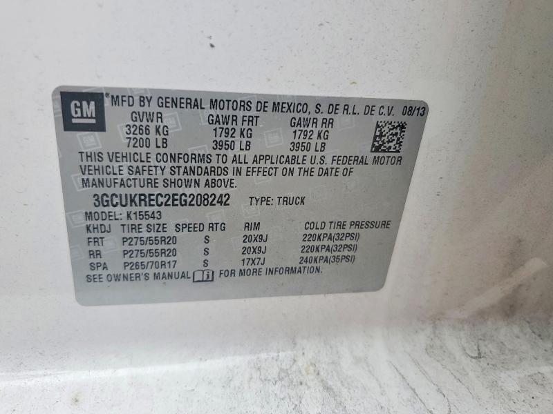 Aukcja sprzedaży 2014 Chevrolet Silverado, vin: 3GCUKREC2EG208242, numer aukcji: 68492436
