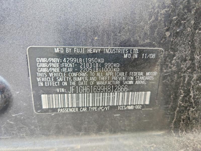 Продаж на аукціоні авто 2009 Subaru Impreza, vin: JF1GH61699H812866, номер лоту: 68219596