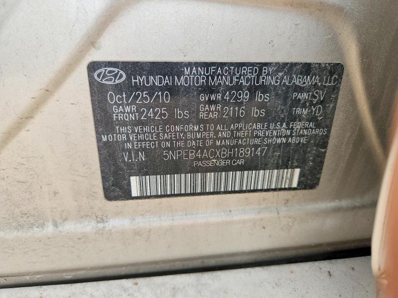 Продажа на аукционе авто 2011 Hyundai Sonata, vin: 5NPEB4ACXBH189147, номер лота: 67711166
