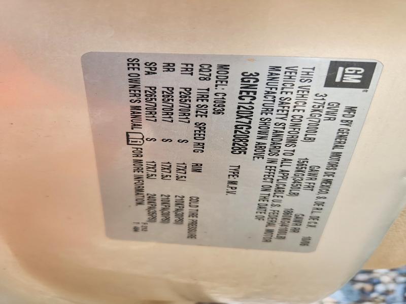 69562136 :رقم المزاد ، 3GNEC120X7G208285 vin ، 2007 Chevrolet Avalanche مزاد بيع