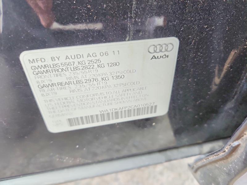 2012 Audi Q5 მანქანა იყიდება აუქციონზე, vin: WA1DKAFP2CA010527, აუქციონის ნომერი: 69697516