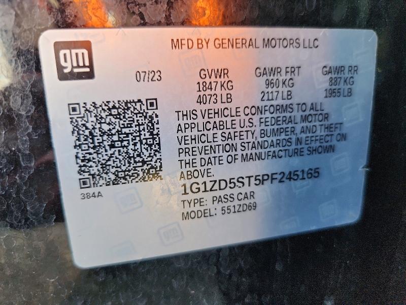 Продаж на аукціоні авто 2023 Chevrolet Malibu, vin: 1G1ZD5ST5PF245165, номер лоту: 71091476