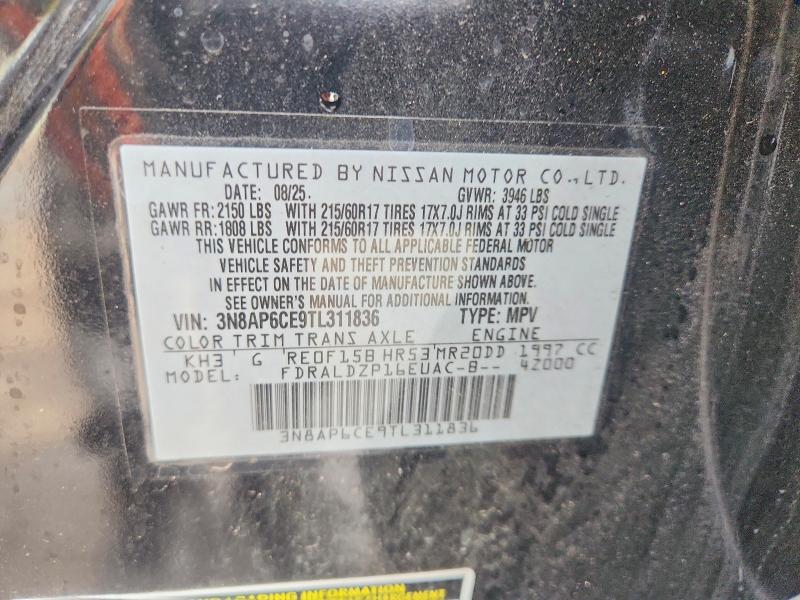 Aukcja sprzedaży 2026 Nissan Kicks, vin: 3N8AP6CE9TL311836, numer aukcji: 68515726