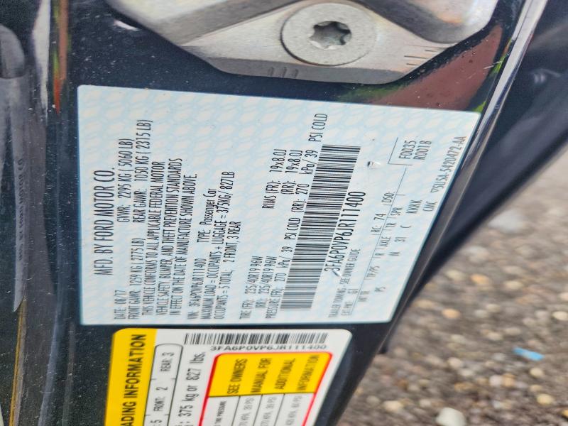 2018 Ford Fusion მანქანა იყიდება აუქციონზე, vin: 3FA6P0VP6JR111400, აუქციონის ნომერი: 70860396