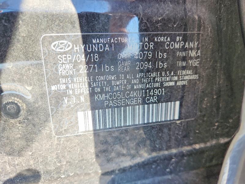 Продаж на аукціоні авто 2019 Hyundai Ioniq, vin: KMHC05LC4KU114901, номер лоту: 69787176