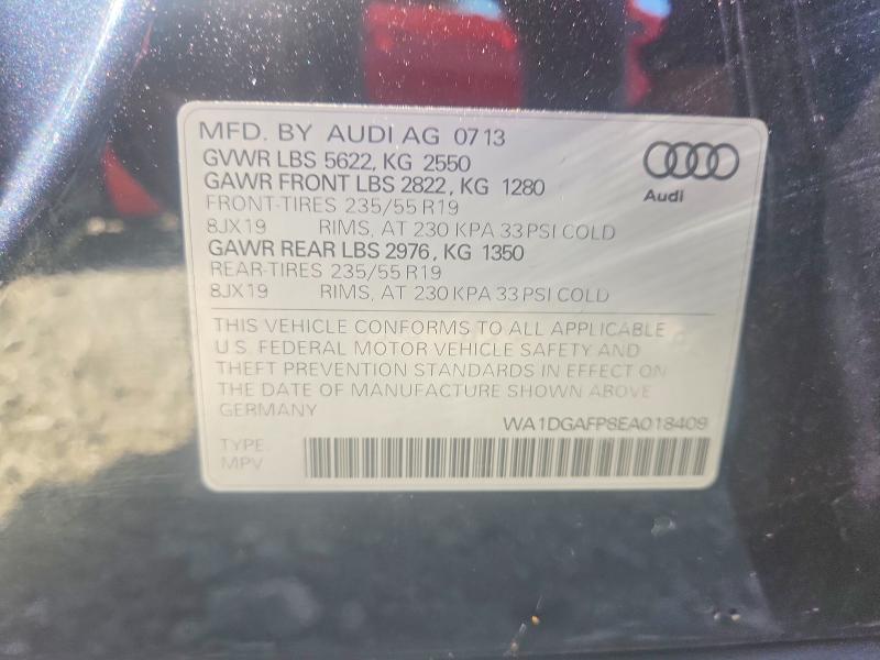 Продаж на аукціоні авто 2014 Audi Q5, vin: WA1DGAFP8EA018409, номер лоту: 66858446