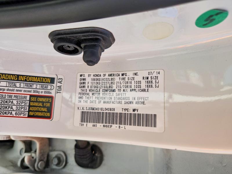 68895976 :رقم المزاد ، 5J6RM3H31EL040809 vin ، 2014 Honda Cr-v مزاد بيع