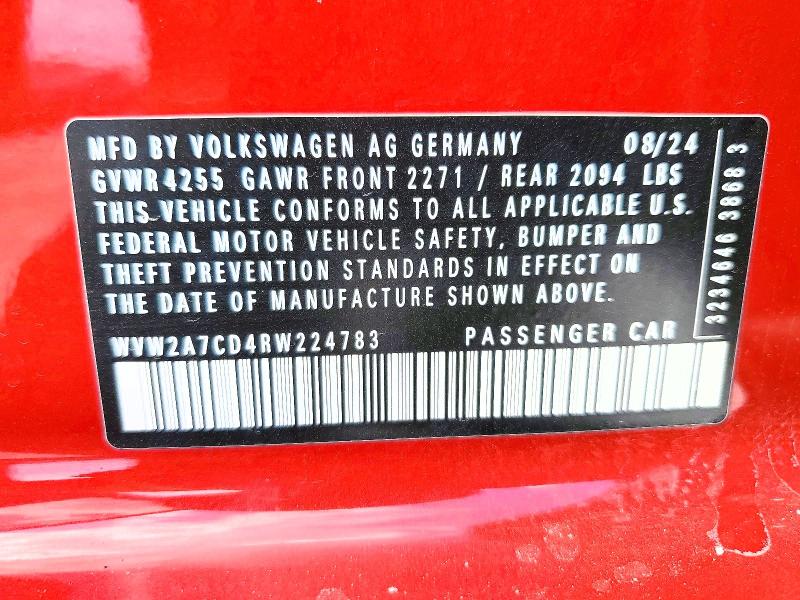 Продаж на аукціоні авто 2024 Volkswagen Gti, vin: WVW2A7CD4RW224783, номер лоту: 67157676