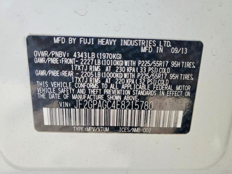 67530606 :رقم المزاد ، JF2GPAGC4E8215780 vin ، 2014 Subaru Xv Crosstrek مزاد بيع