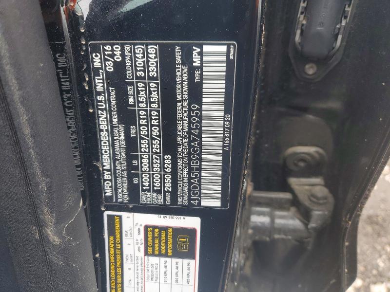 Aukcja sprzedaży 2016 Mercedes-benz Gle, vin: 4JGDA5HB9GA745959, numer aukcji: 70175866