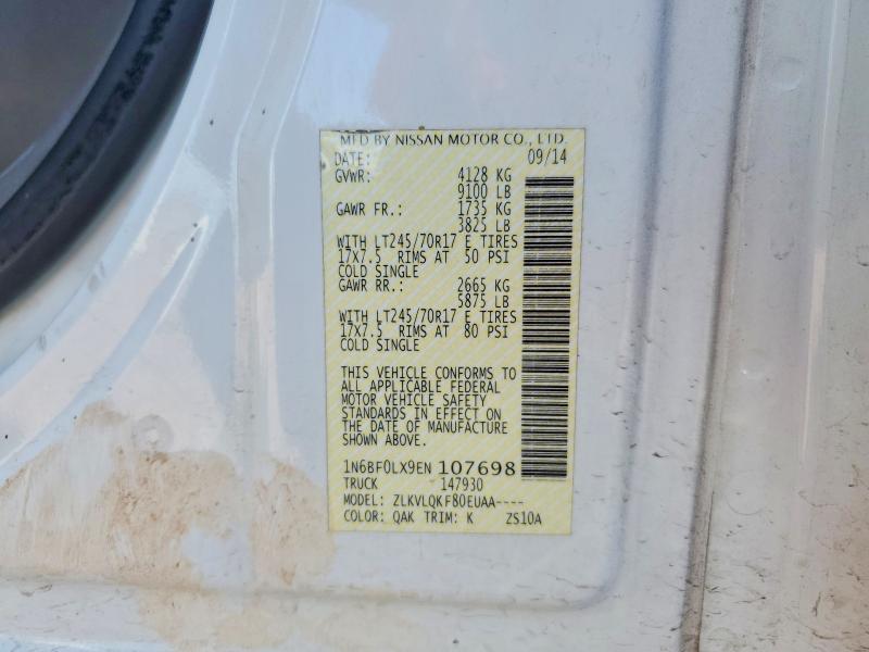 68987856 :رقم المزاد ، 1N6BF0LX9EN107698 vin ، 2014 Nissan Nv مزاد بيع