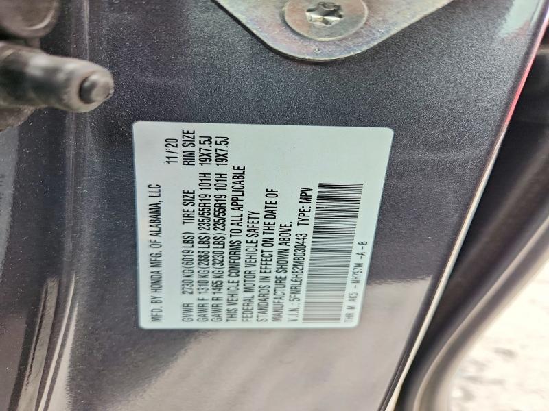 Aukcja sprzedaży 2021 Honda Odyssey, vin: 5FNRL6H82MB030443, numer aukcji: 68233516