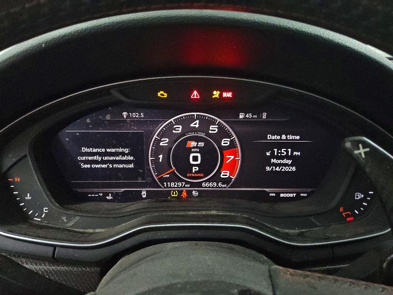 2018 Audi S5 მანქანა იყიდება აუქციონზე, vin: WAUR4AF54JA031894, აუქციონის ნომერი: 67327546